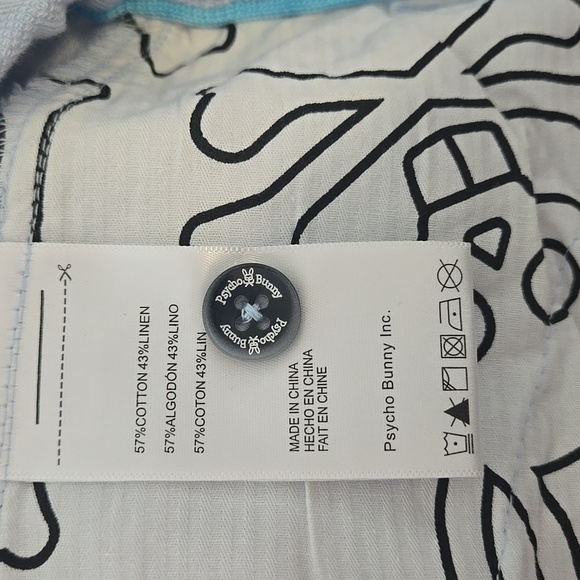 NWT PSYCHO BUNNY Mens Windcrest Linen Blend Drawstring Shorts Sz 38 - Picture 12 of 15